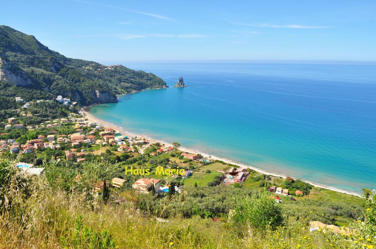 Holiday Apartments Maria With Pool And Panorama View - Agios Gordios Beach Экстерьер фото